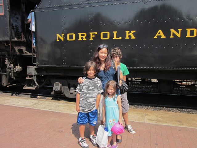 strasburg steam train- family photo